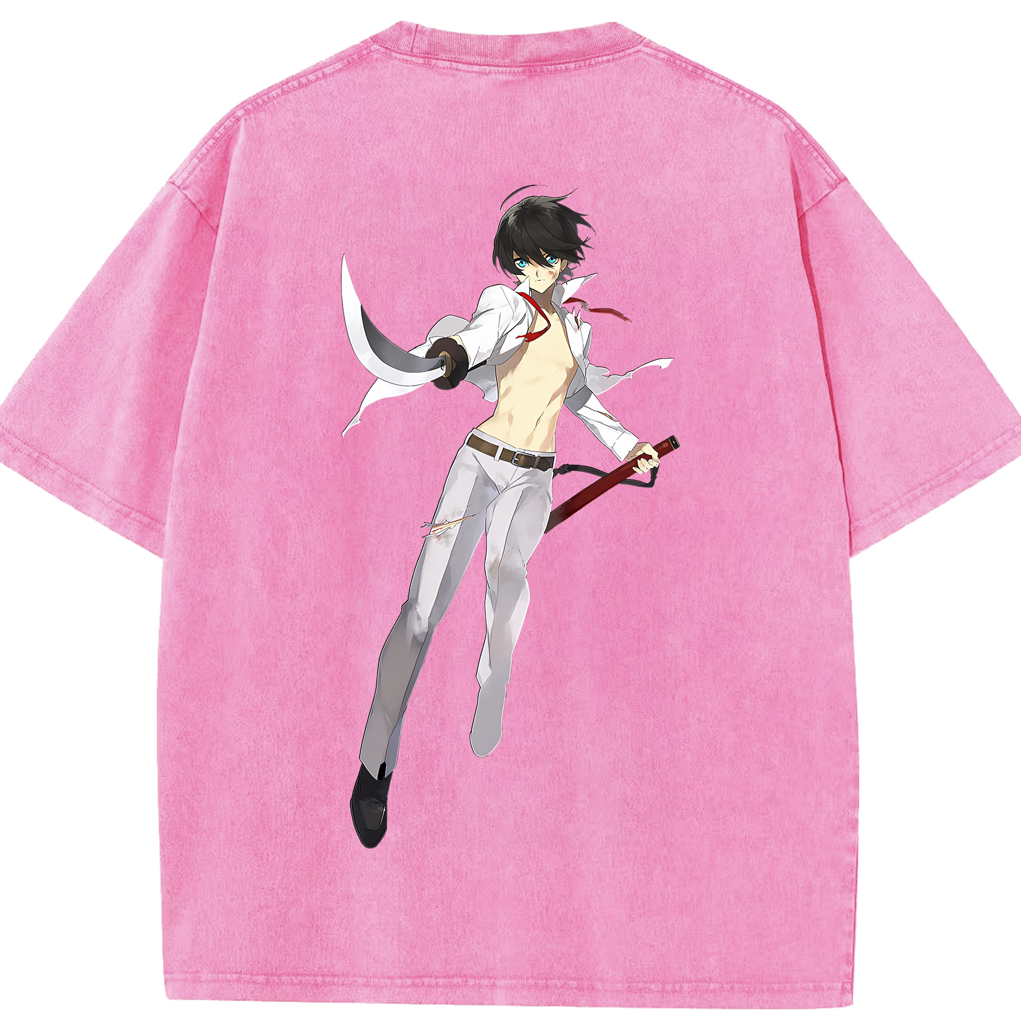 （画像用） 刀剣乱舞 Touken Ranbu 綿100% ヴィンテージ風 半袖Tシャツ（背面プリント）